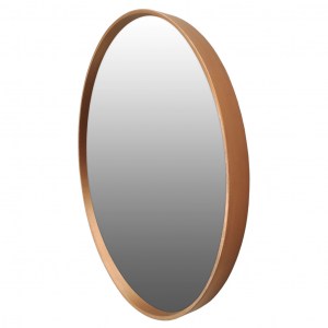 Круглое зеркало в латунной раме Медь
