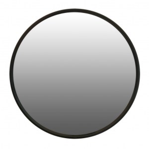Круглое зеркало в латунной раме черное
