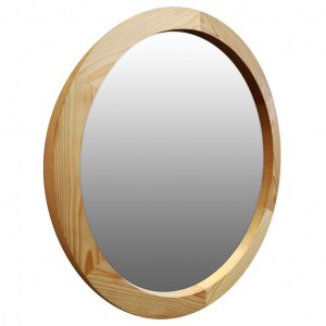 Круглое зеркало в деревянной раме Пихта 2